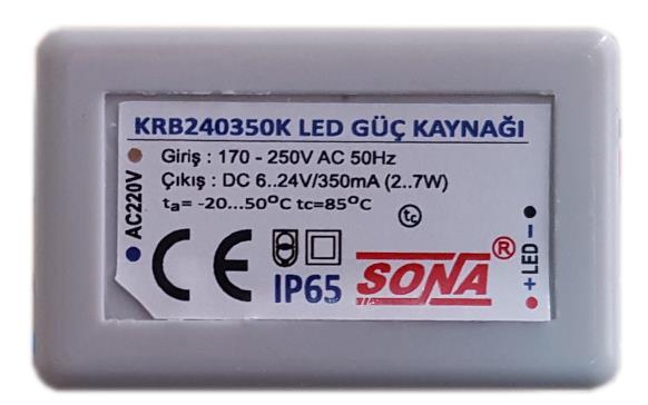 KRB240350K - 220V - 2..7 led 320mA kapalı sürücü