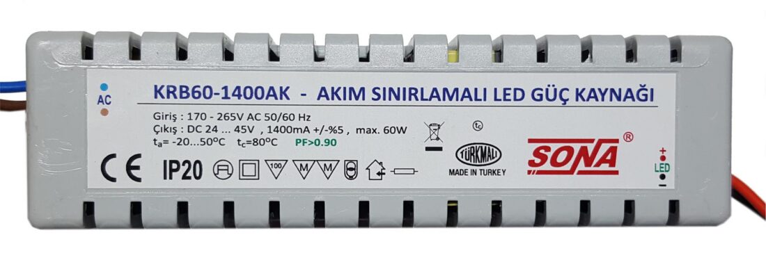 KRB60-1400AK - 60W Led sürücü