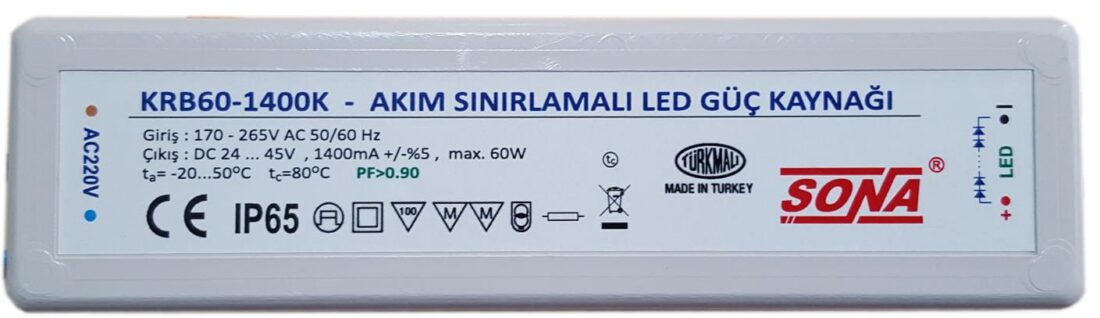 KRB60-1400K - 60W Led sürücü