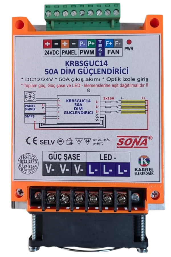 KRBSGUC14 - 50A 1 KANAL DİMMER GÜÇLENDİRİCİ